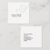 Elegantes Wasserzeichen-Monogramm Quadratische Visitenkarte (Vorne/Hinten)