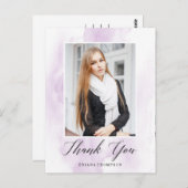 Elegantes Watercolor Abschluss Foto Vielen Dank Postkarte (Vorne/Hinten)