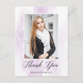Elegantes Watercolor Abschluss Foto Vielen Dank Postkarte (Vorderseite)