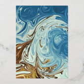 Elegantes Watercolor Abstraktes Hochzeitsilber Folieneinladung (Rückseite)