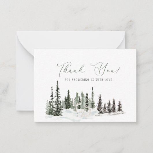 Elegantes Watercolor Baby Es ist kalt außerhalb Ba Mitteilungskarte (Vorderseite)