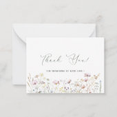 Elegantes Watercolor Baby in blühenden Wildblumen Mitteilungskarte (Vorderseite)