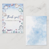 Elegantes Watercolor Baby Siegel Danke Baby showe Mitteilungskarte (Vorne/Hinten)