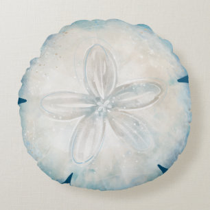 Elegantes Watercolor Beach Art Sand Dollar Rundes Kissen