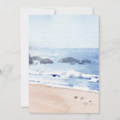 Elegantes Watercolor Beach Picnic Blue Brautparty Dankeskarte (Rückseite)