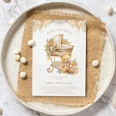 Elegantes Watercolor Beige & Gold Baby Sprinkle Einladung