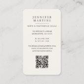 Elegantes Watercolor Birth & Postpartum Doula Visitenkarte (Rückseite)