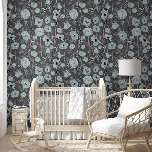 Elegantes Watercolor Blaues Muster Tapete