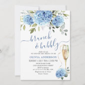 Elegantes Watercolor Blue Hydrangea BRAUTPARTY Einladung (Vorderseite)