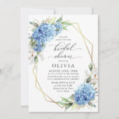 Elegantes Watercolor Blue Hydrangea BRAUTPARTY Einladung (Vorderseite)