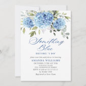 Elegantes Watercolor Blue Hydrangea BRAUTPARTY Einladung (Vorderseite)