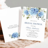 Elegantes Watercolor Blue Hydrangea BRAUTPARTY Einladung