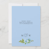 Elegantes Watercolor Blue Hydrangea Probe Abendess Einladung (Rückseite)