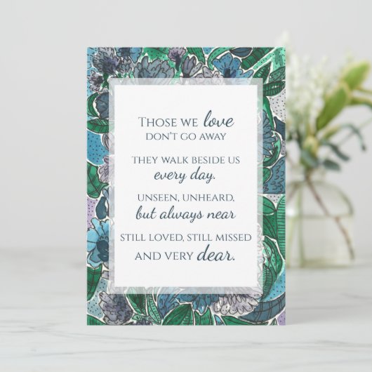 Elegantes Watercolor-Blume-Framework-Beileid (Stehend Vorderseite)