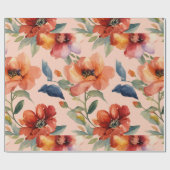 Elegantes Watercolor Blume Wrapping Paper Geschenkpapier (Flach)