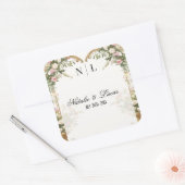 Elegantes Watercolor Blumenherz Quadratischer Aufkleber (Umschlag)