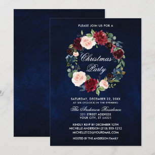 Elegantes Watercolor Blumenkraut Weihnachtsfest Pa Einladung
