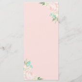 Elegantes Watercolor Blush Peach Floral Wedding Me Menükarte (Rückseite)