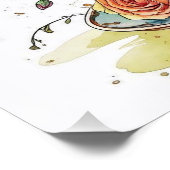 Elegantes Watercolor Boho Blumenglanz-Poster Poster (Ecke)