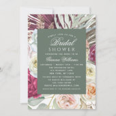 Elegantes Watercolor Boho Floral Brautparty Einladung (Vorderseite)