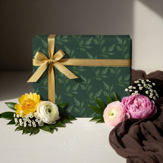 Elegantes Watercolor Botanischer Garten Leaf Muste Geschenkpapier