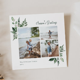 Elegantes Watercolor Botanisches Foto Feiertagskarte