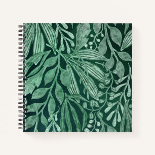 Elegantes Watercolor Botanisches grünes Blätter  Notizblock