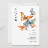 Elegantes Watercolor Butterfly Brautparty laden Einladung (Vorderseite)