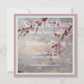 Elegantes Watercolor Cherry Blosso Save The Date (Vorderseite)