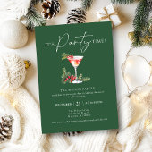 Elegantes Watercolor Cocktail Weihnachts-Party Einladung