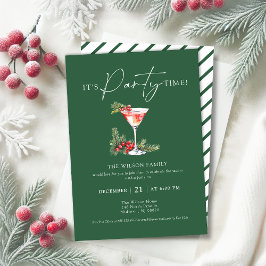 Elegantes Watercolor Cocktail Weihnachts-Party Einladung