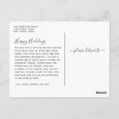 Elegantes Watercolor Cross Foto Weihnachten Postkarte (Rückseite)