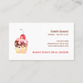 Elegantes Watercolor Cupcake Visitenkarte (Rückseite)