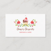 Elegantes Watercolor Cupcake Visitenkarte (Vorderseite)
