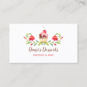 Elegantes Watercolor Cupcake Visitenkarte (Vorderseite)