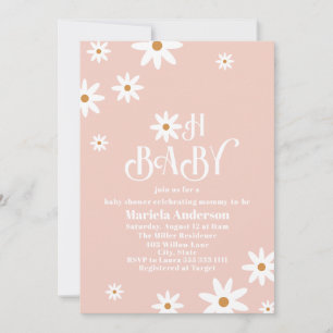 Elegantes Watercolor Daisy Baby in Bloom Baby Show Einladung