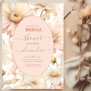 Elegantes Watercolor Daisy Brautparty Einladung