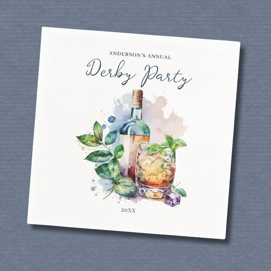 Elegantes Watercolor Derby Party Serviette