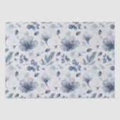 Elegantes Watercolor Dusty Blumenmuster Seidenpapier (Vorderseite)