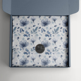 Elegantes Watercolor Dusty Blumenmuster Seidenpapier