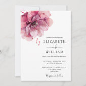 Elegantes Watercolor Dusty Rose Foto Hochzeit Einladung (Vorderseite)
