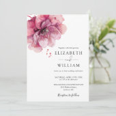 Elegantes Watercolor Dusty Rose Foto Hochzeit Einladung (Stehend Vorderseite)