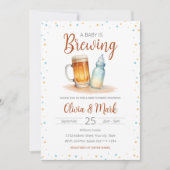Elegantes Watercolor Ein Baby wird Babydusche zube Einladung (Vorderseite)