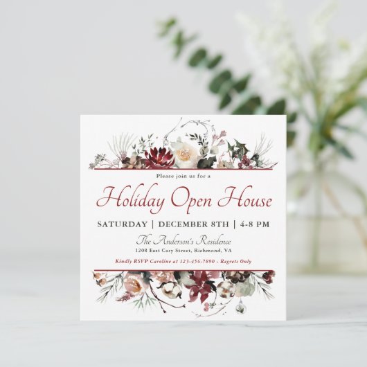 Elegantes Watercolor Einladung (Stehend Vorderseite)