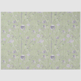 Elegantes Watercolor Farbgebälk Grün Lila Seidenpapier