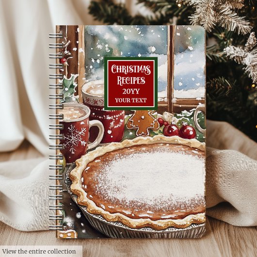 Elegantes Watercolor FerienrezeptNotebook Notizblock