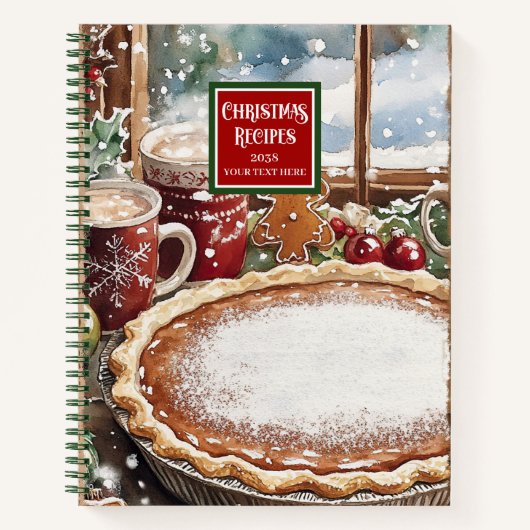 Elegantes Watercolor FerienrezeptNotebook Notizblock (Vorderseite)