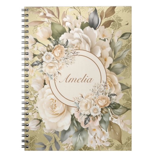 Elegantes Watercolor Floral Bouquet-Notebook Notizblock (Vorderseite)