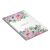 Elegantes Watercolor Floral Bouquet Weißes Noteboo Notizblock (Rechte Seite)