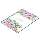 Elegantes Watercolor Floral Bouquet Weißes Noteboo Notizblock (Linke Seite)
